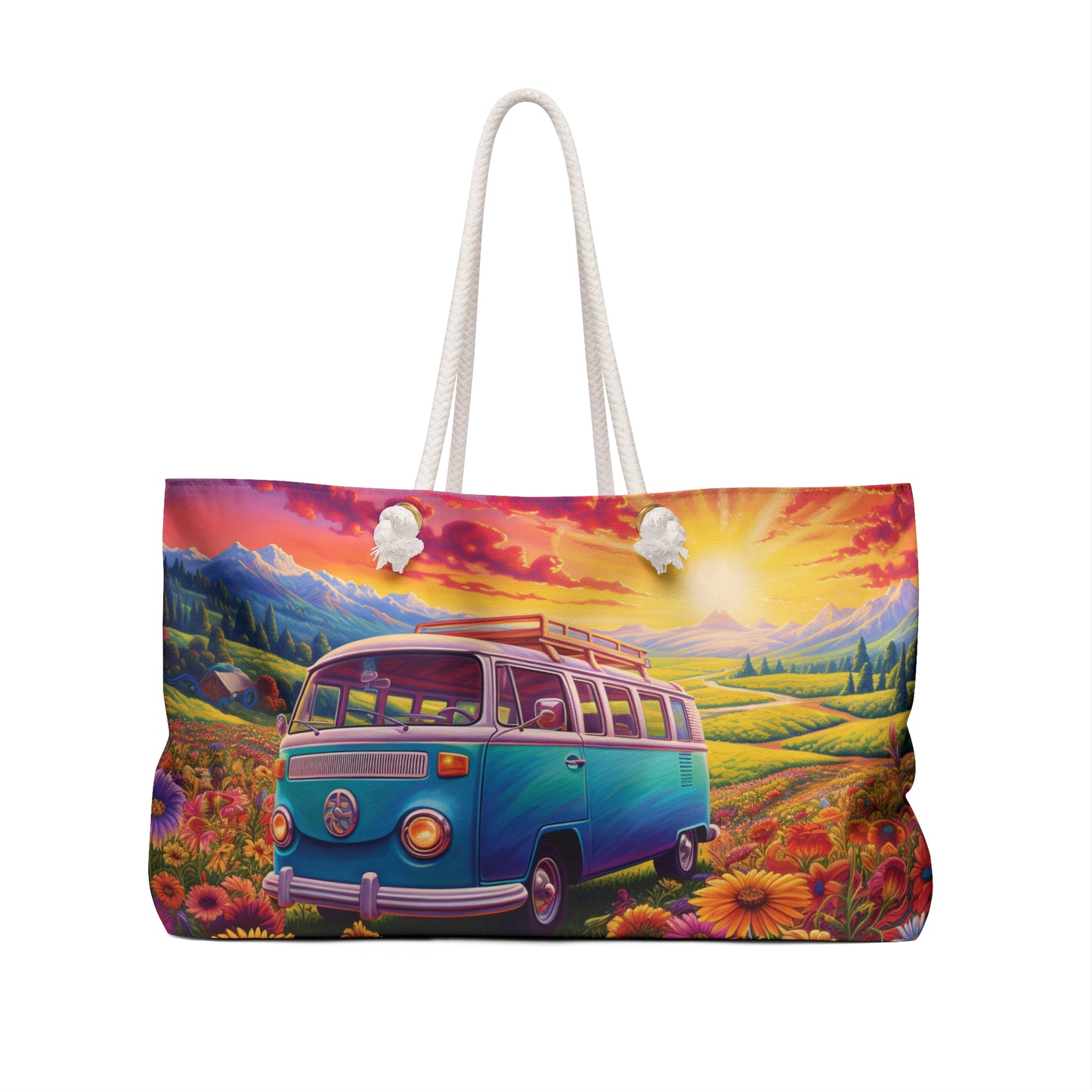 Personalised/Non-Personalised Weekender Bag, Combi Van, Large Weekender Bag, Beach Bag, Book Bag