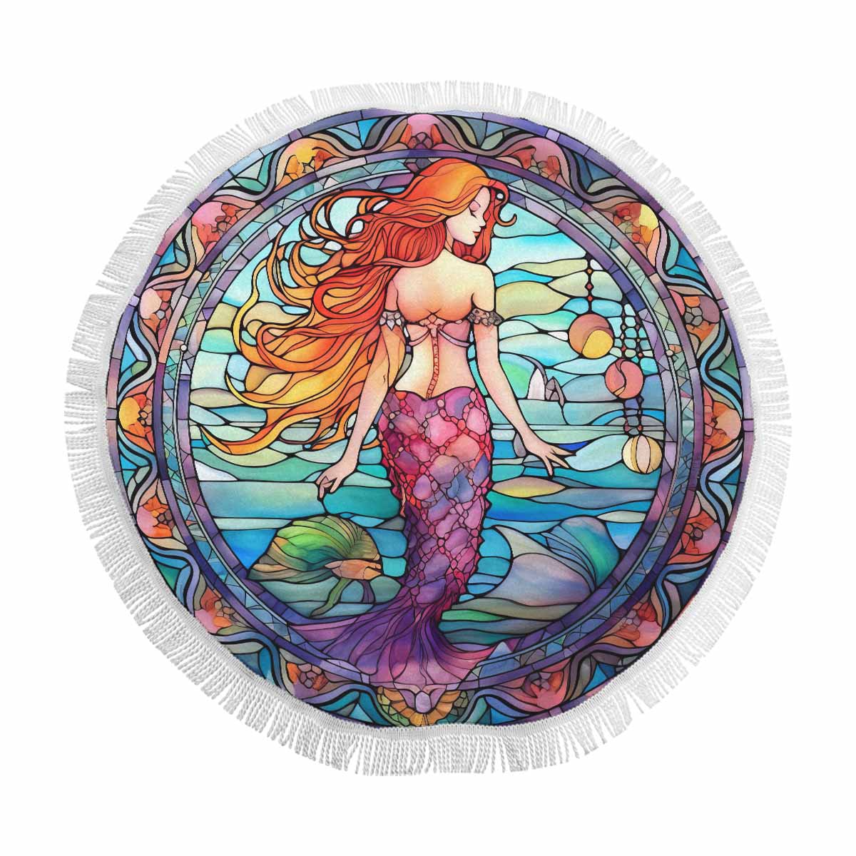 Mermaid Round Circular Beach Shawl 59"