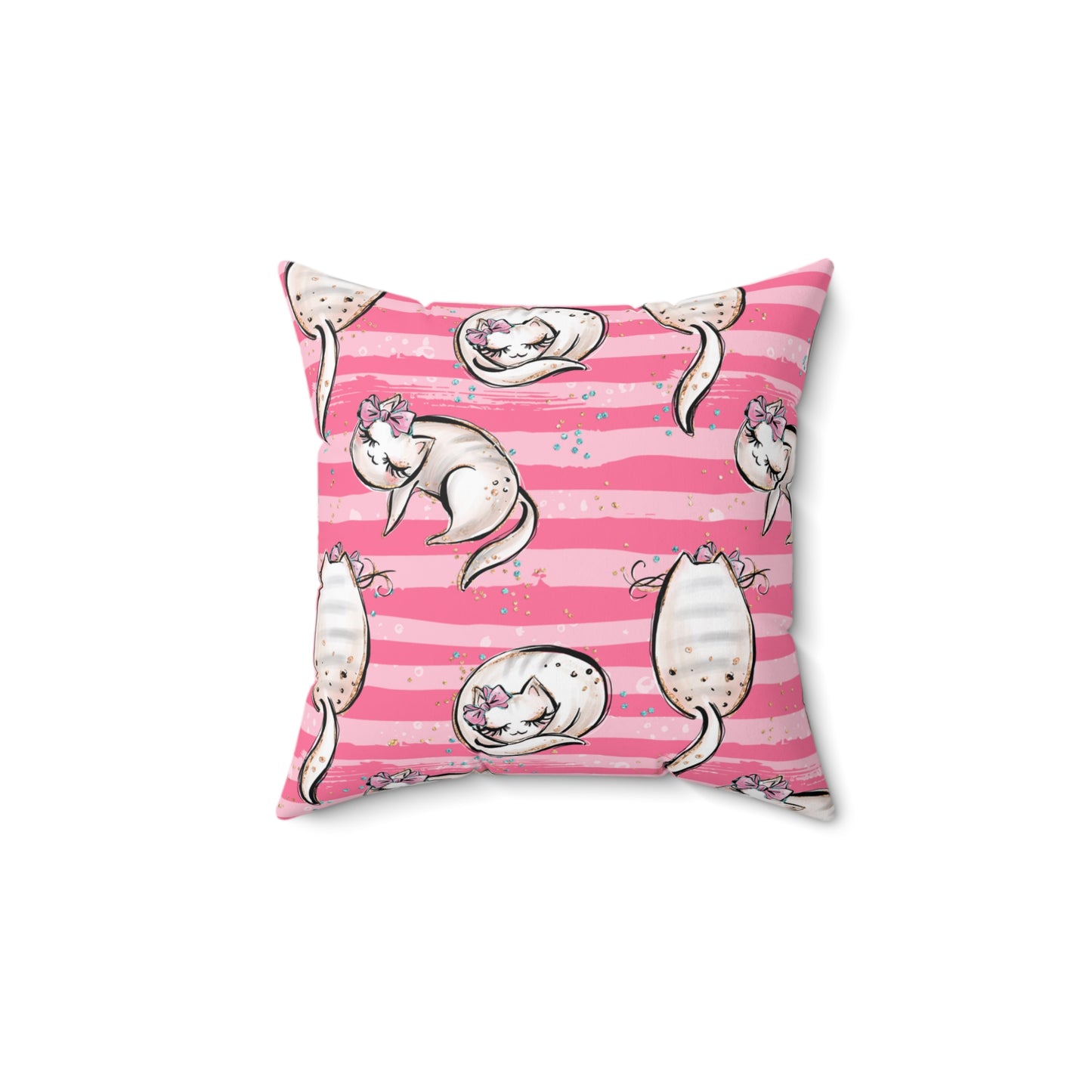 Spun Polyester Square Pillow, Cats Cushion