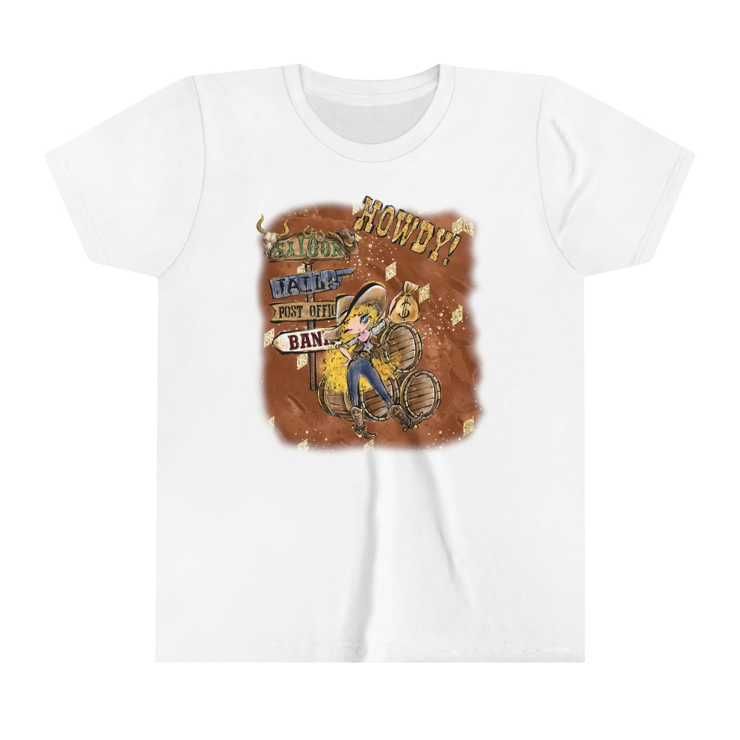 Youth Short Sleeve Tee, Cowgirl, Country and Western T-Shirt