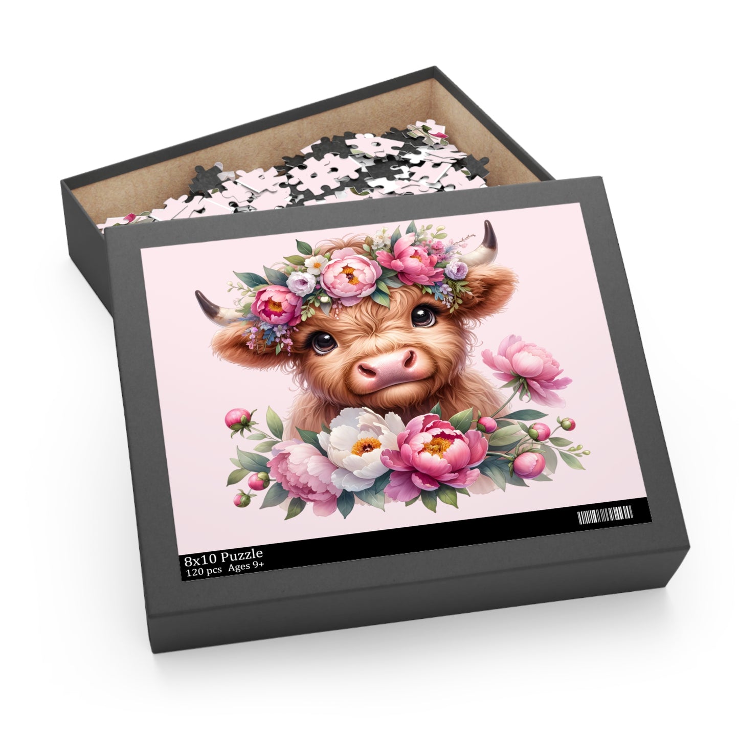 Personalised/Non-Personalised Puzzle, Highland Cow (120, 252, 500-Piece)