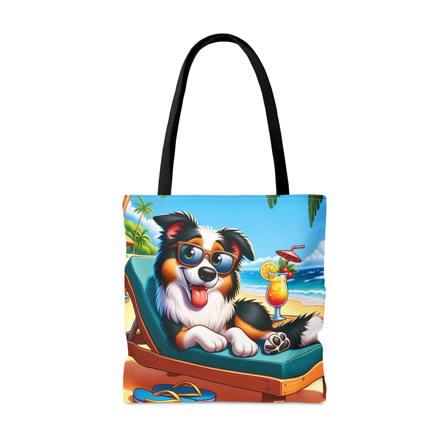 Tote Bag, Dog on Beach, Border Collie, Tote bag,  awd-1102