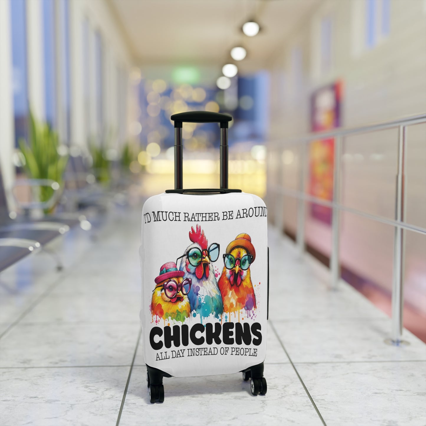 Luggage Cover, Chicken, I would much rather be around chickens, awd-1070