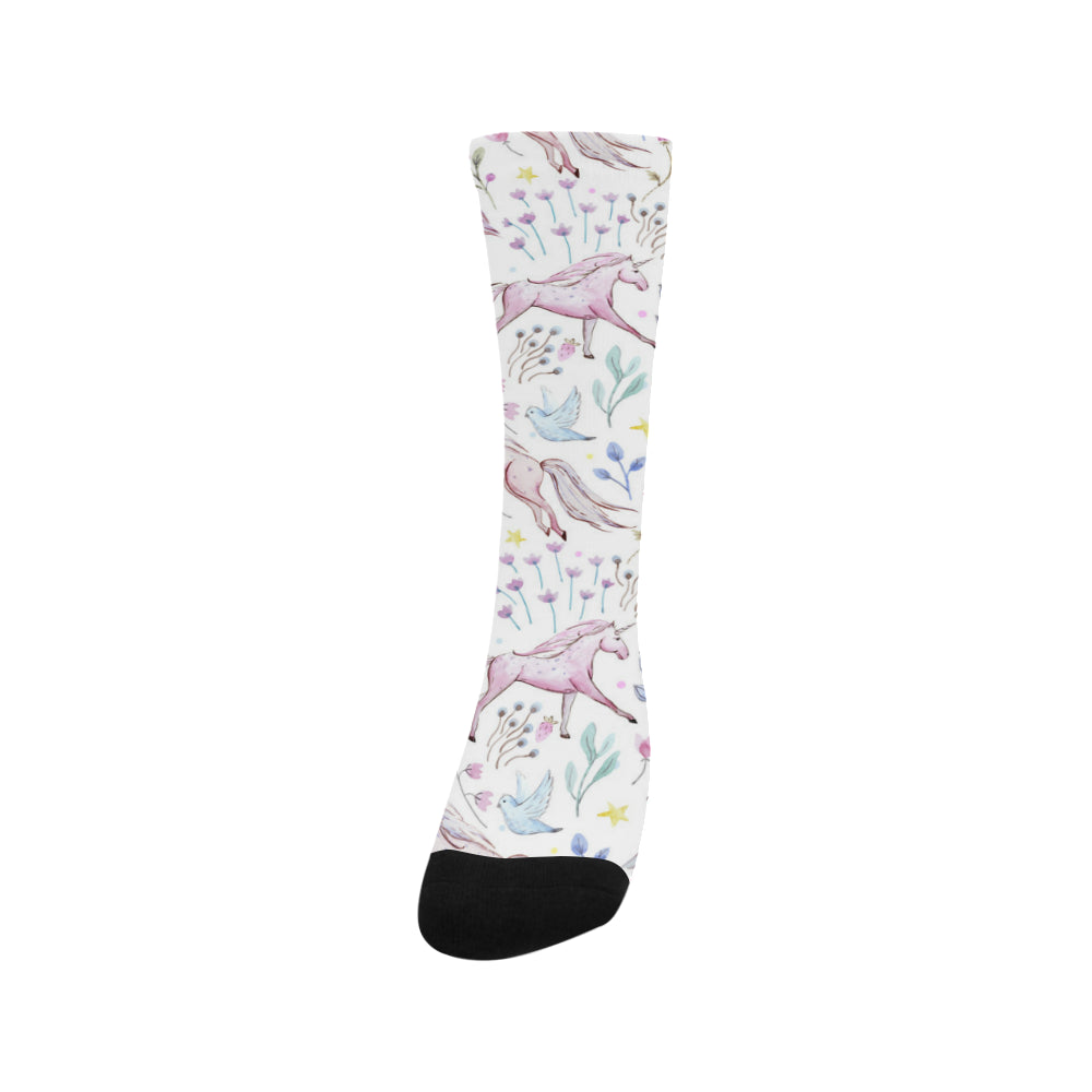 Watercolor pattern unicorns Trouser Socks