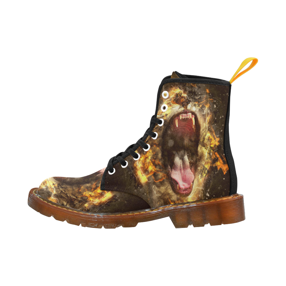 Lion the King of beasts honey Martin Boots For Men Model 1203H