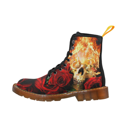 fire and skull Martin Boots For Women Model 1203H