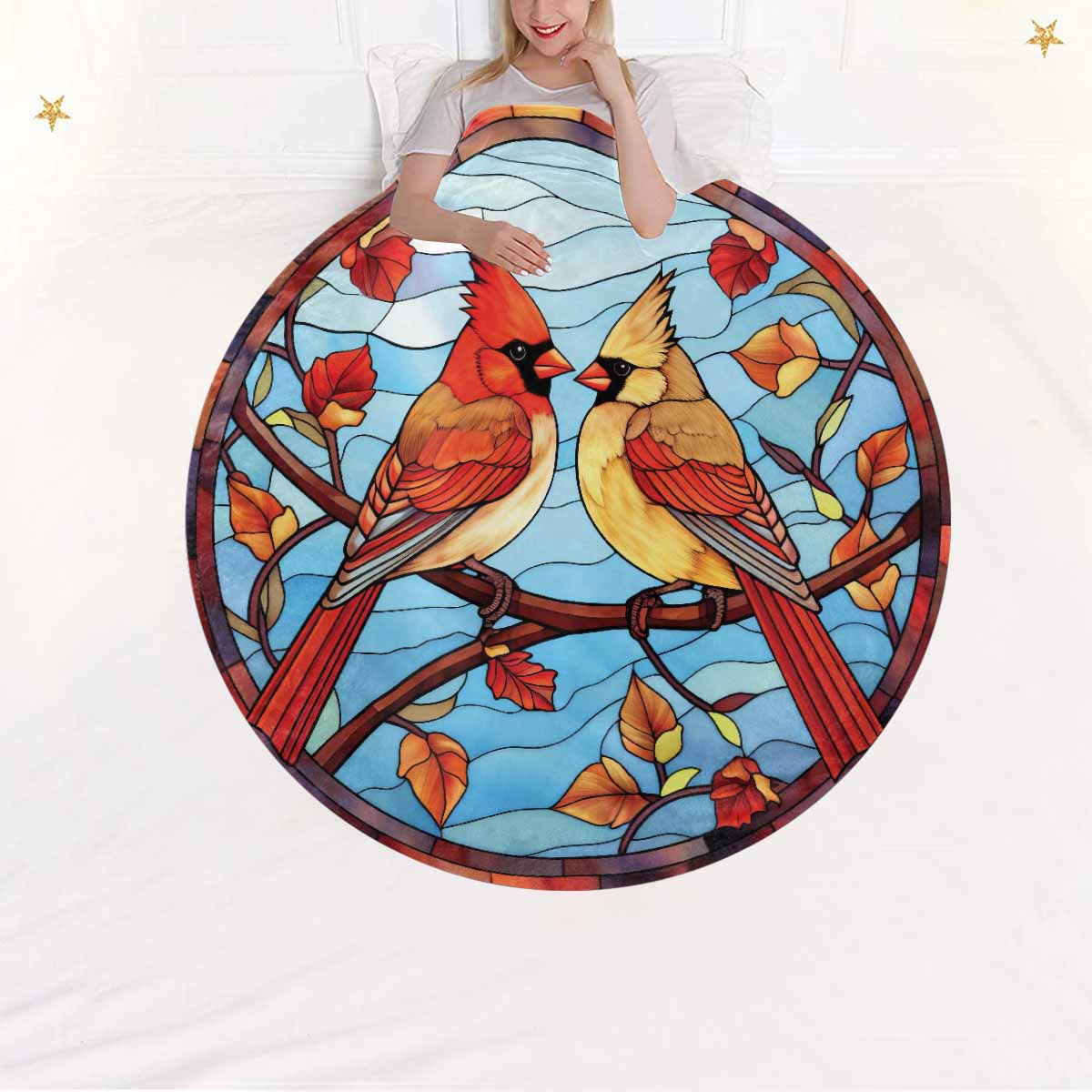 Mandalla_Awd35161  Circular Micro Fleece Blanket 60"