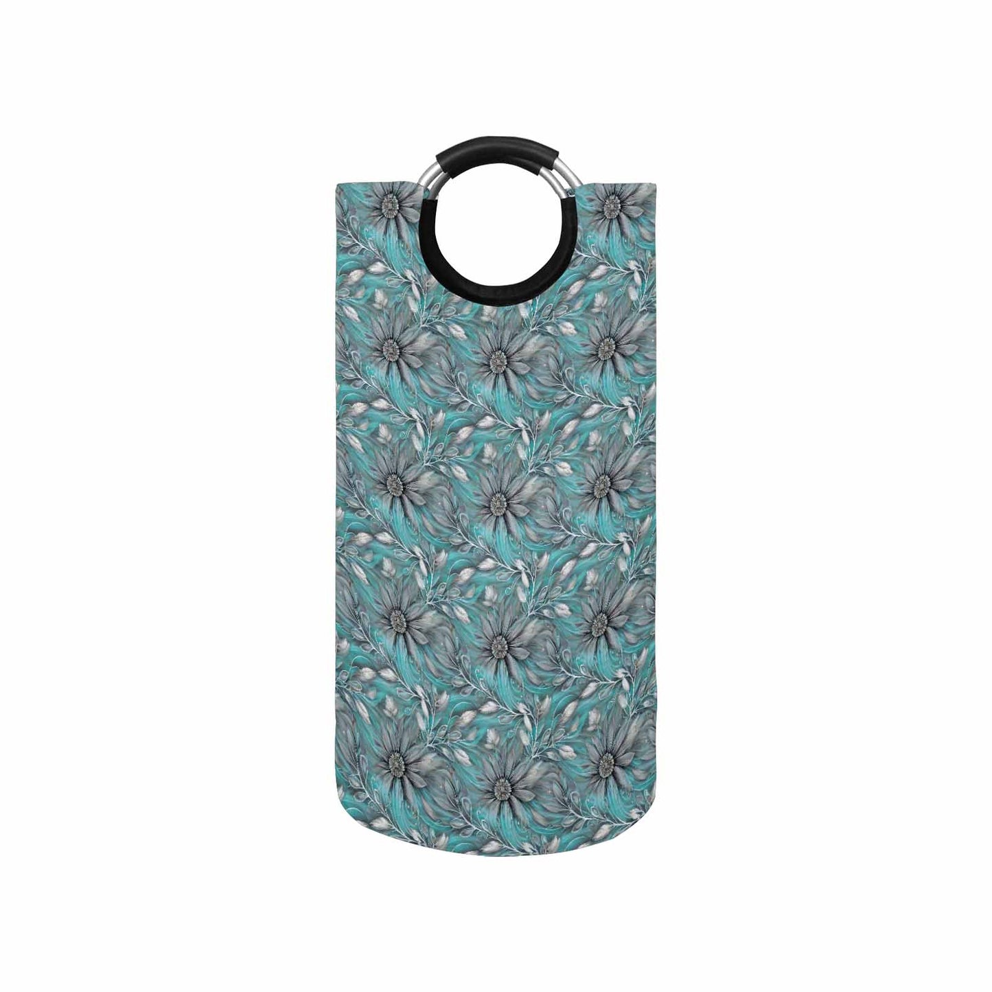 Green Elegant Floral 25  Round Laundry Basket