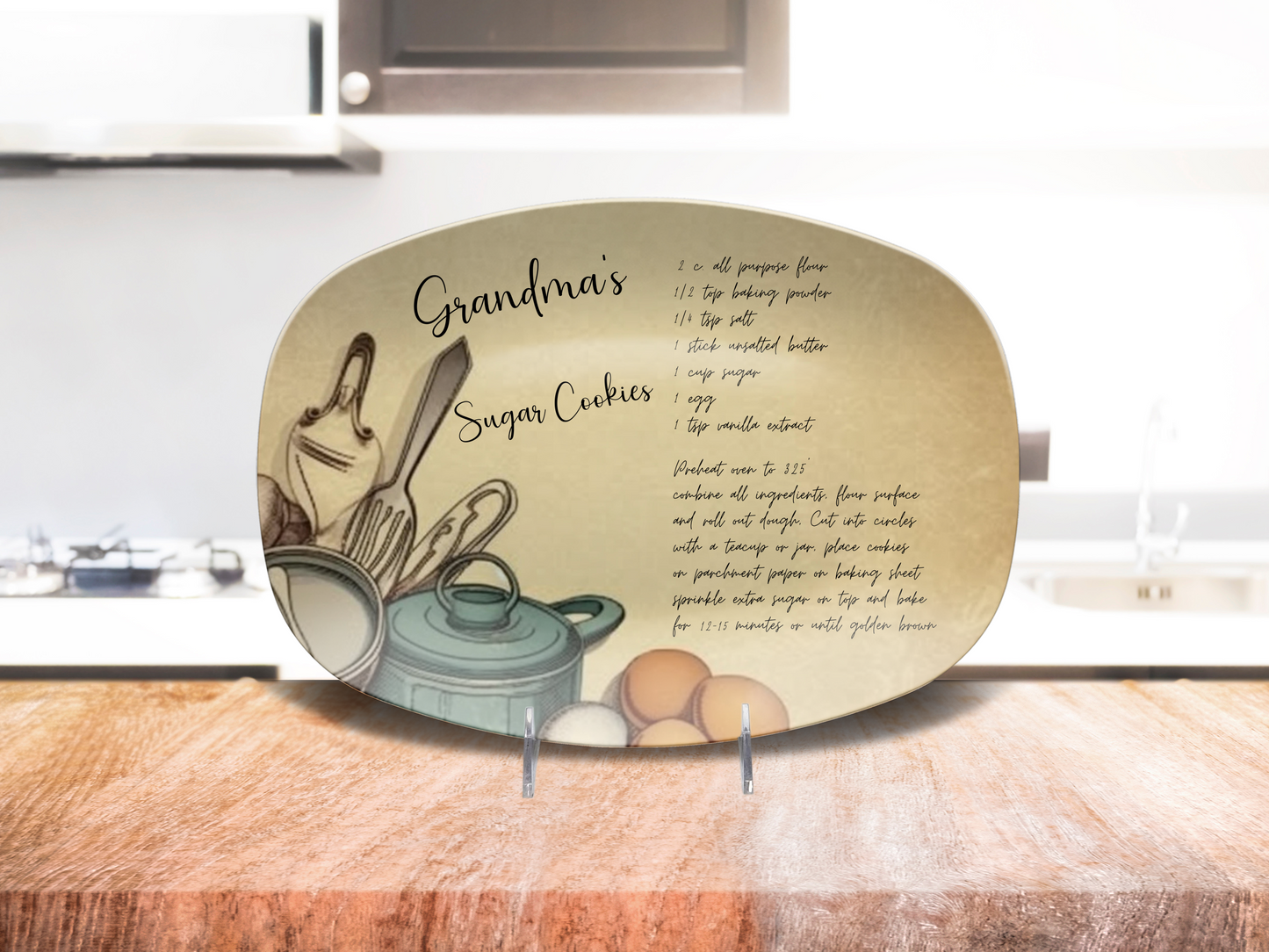 Handwritten Recipe Plate/Platter, Family Recipe Heirloom