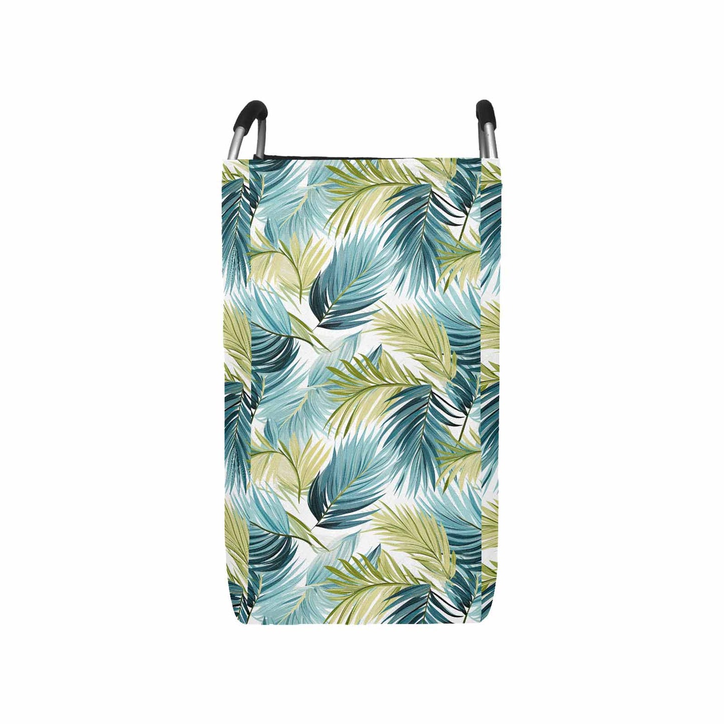 Palm Leaves Blue Greeen  Square Laundry Basket