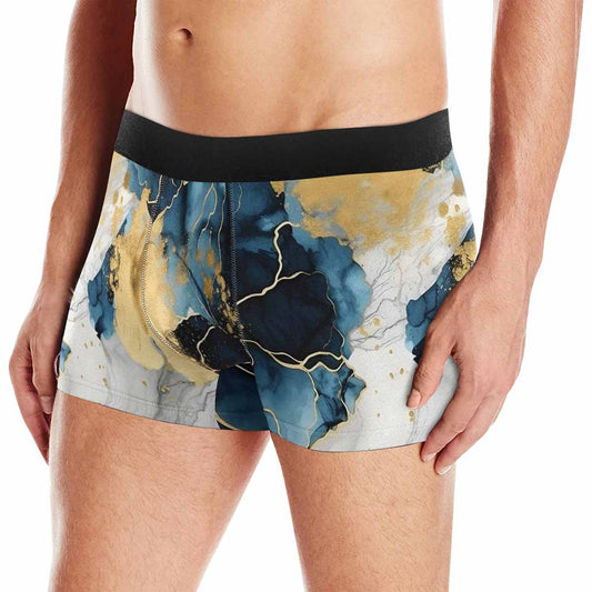 Blue Ink Floral  AUS Men's Boxer Briefs (Made In AUS)