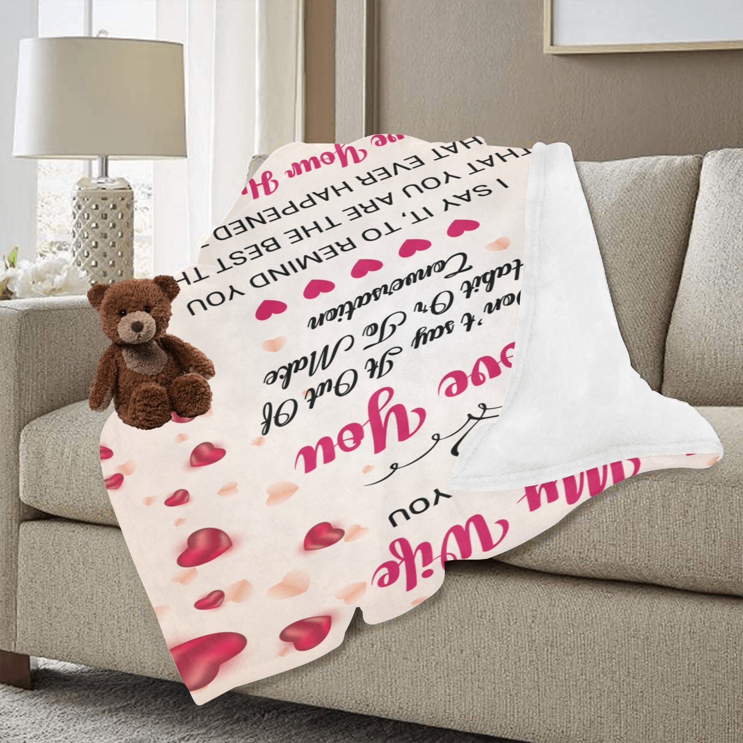 To My Wife Ultra-Soft Micro Fleece Blanket 50"x60" (Thick)