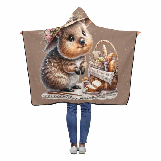 Australian Animal Quokka Awd1330  Hooded Blanket 50"x40"