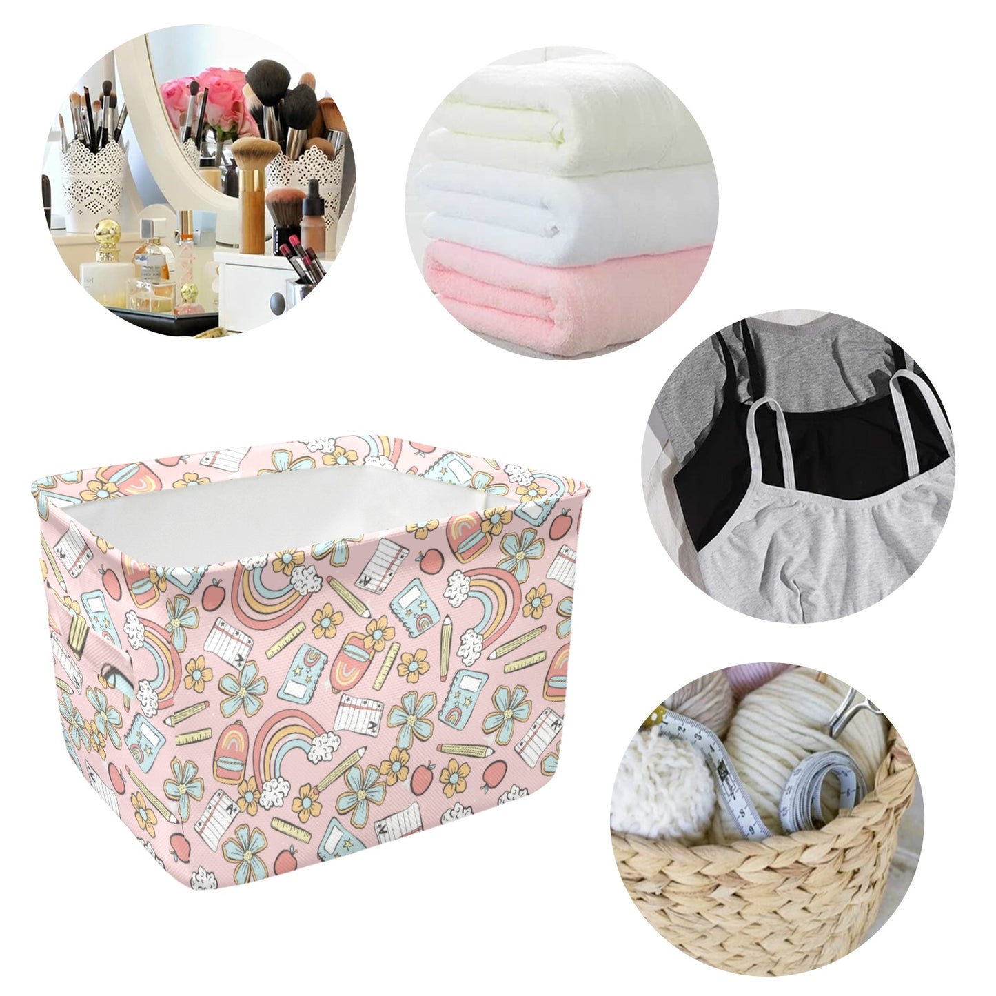 Teacher Pink Fabric Storage Basket