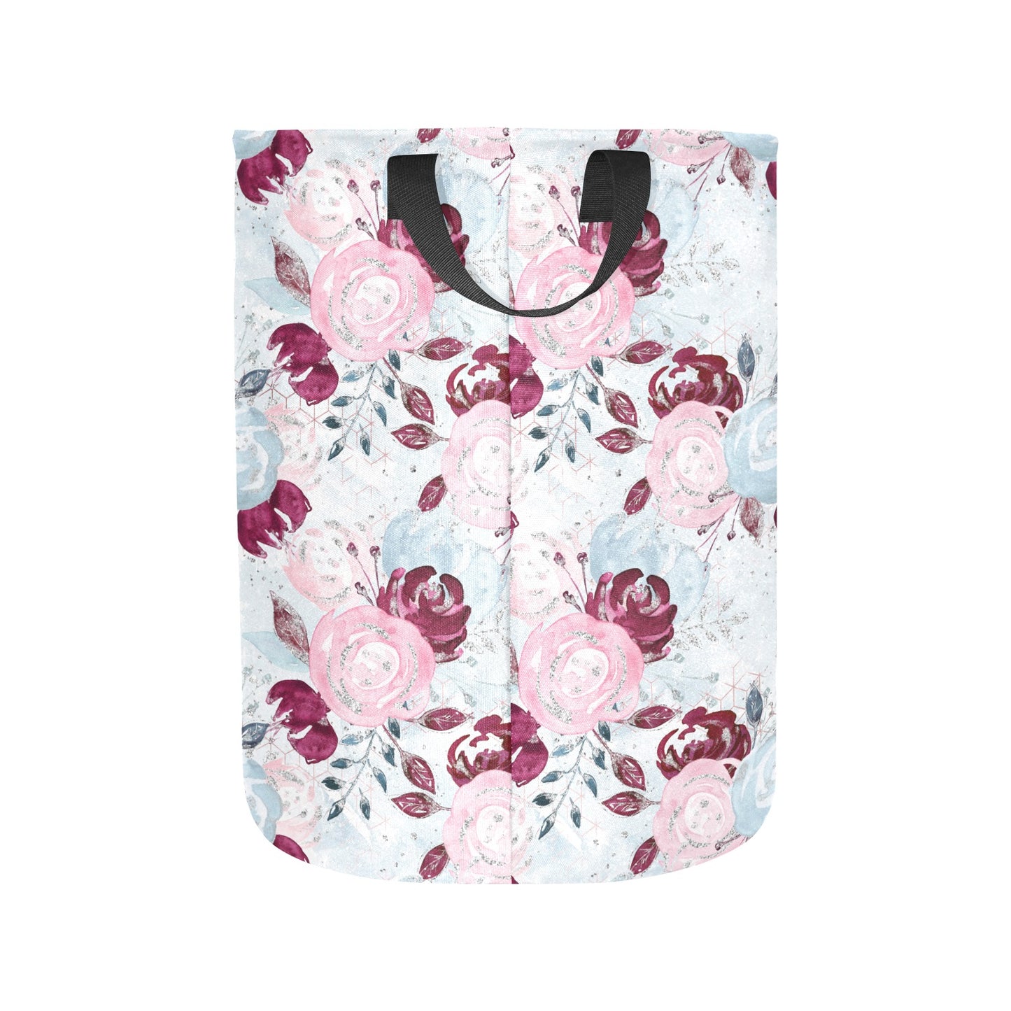 Roses Pink Blue Laundry Basket Laundry Bag (Large)