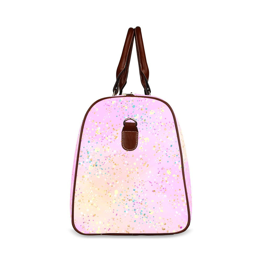 Pink Splash Waterproof Travel Bag/Small (Model 1639)