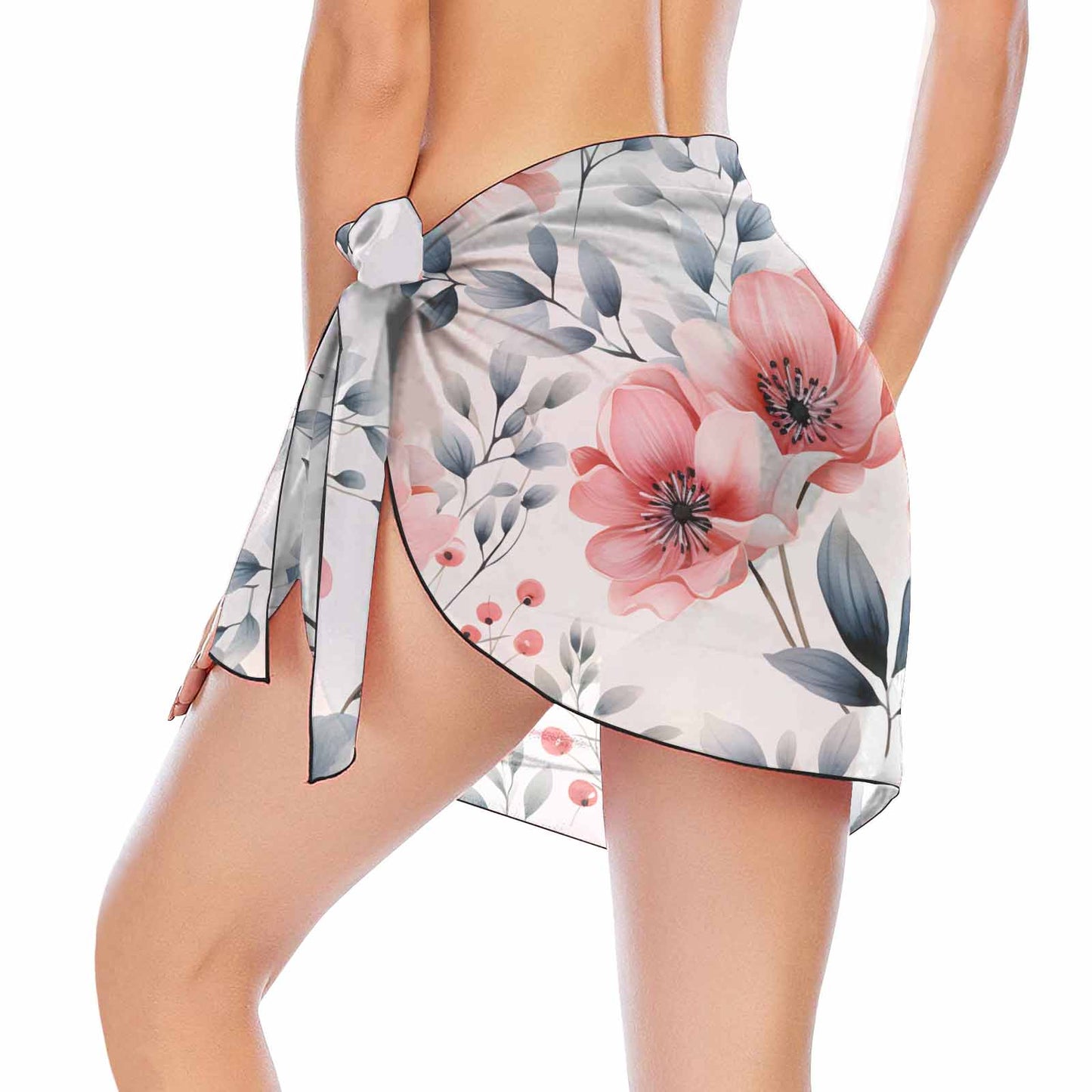 Pink Floral 2  Women's Beach Sarong Wrap