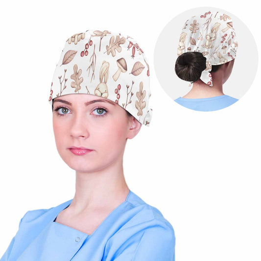 Nurse Scrub Cap Autumn Rabbits  Scrub Cap