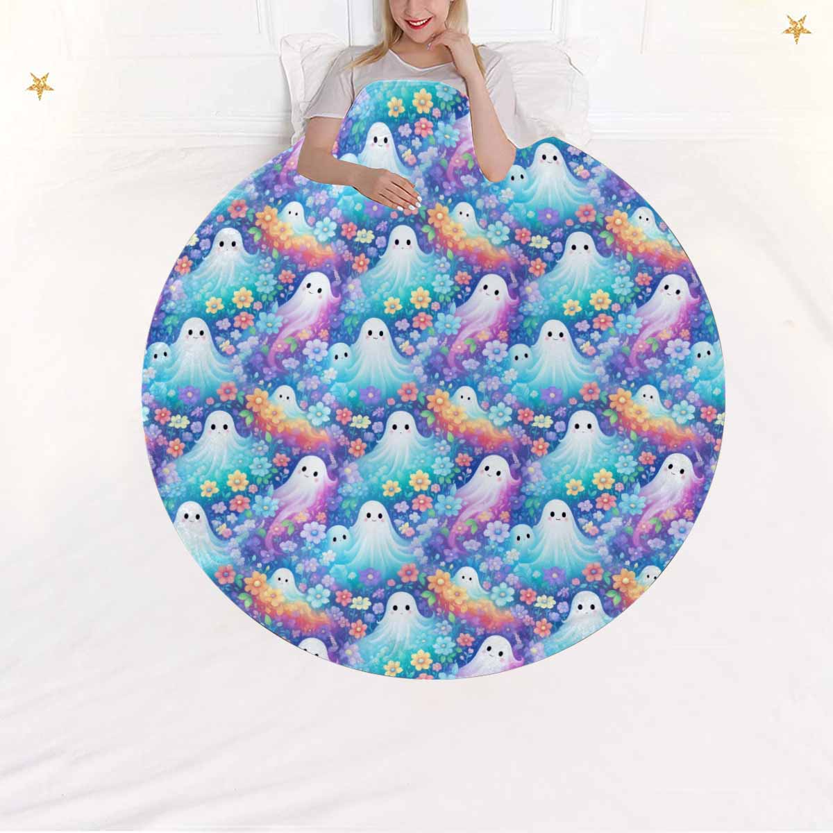 Pastel Halloween  Circular Micro Fleece Blanket 60"