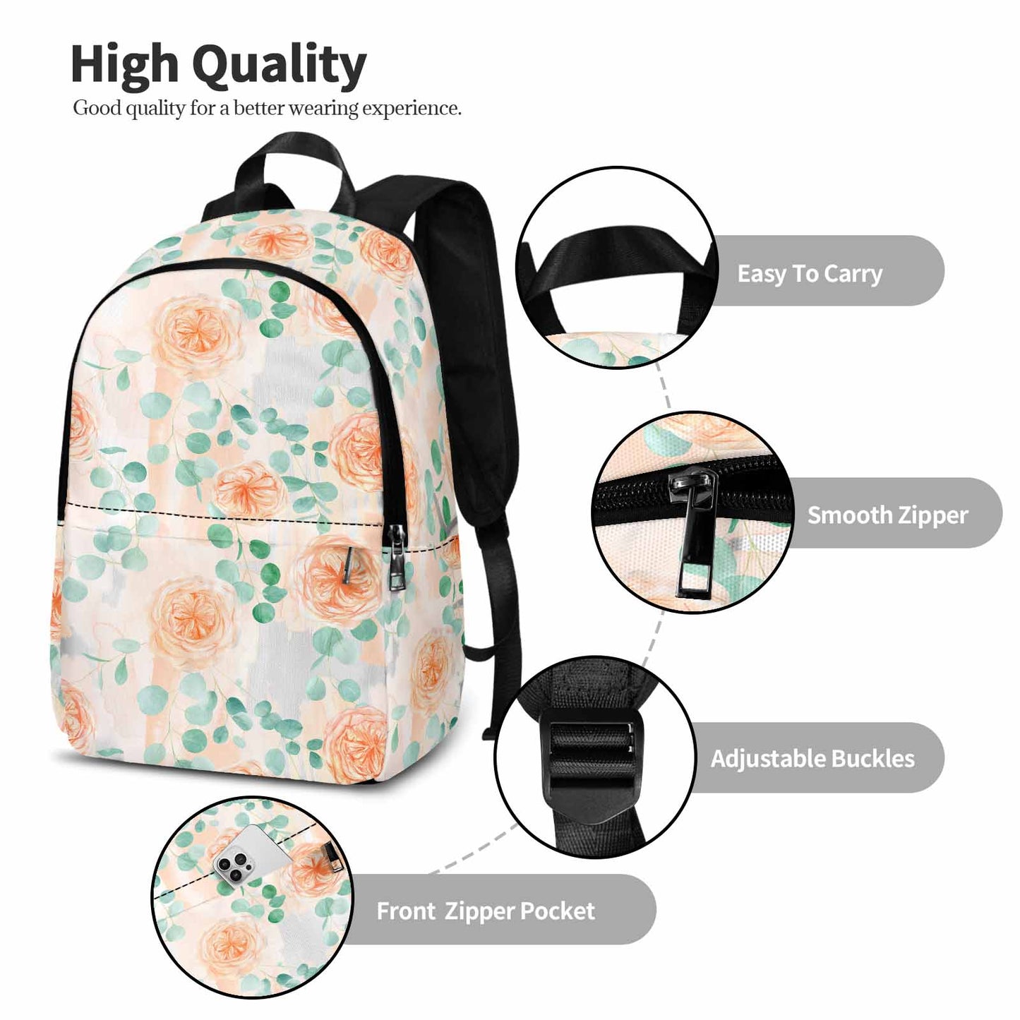 Rose Eucalyptus  Adult Casual Backpack