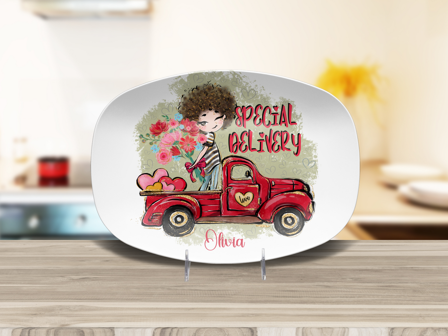 Valentine's Day Gift, Custom Valentine's Plate, Romantic Dinnerware, Personalized Love Plate, Unique Valentine's Gift, Special Delivery Platter