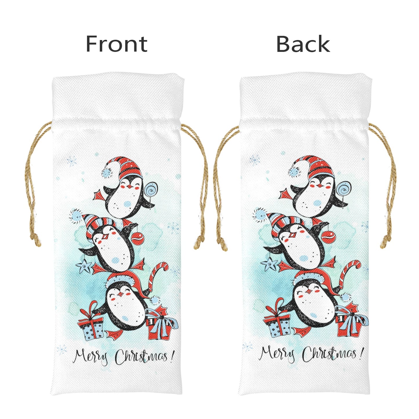 penguin tree Linen Wine Bottle Bag