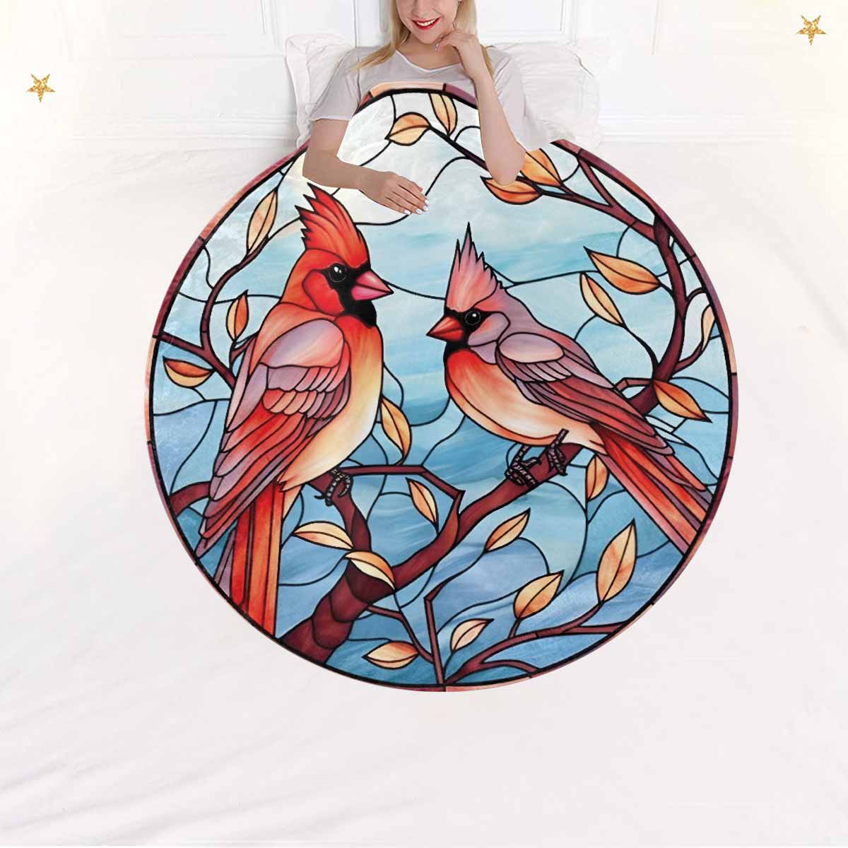 Mandalla_Awd35162  Circular Micro Fleece Blanket 60"