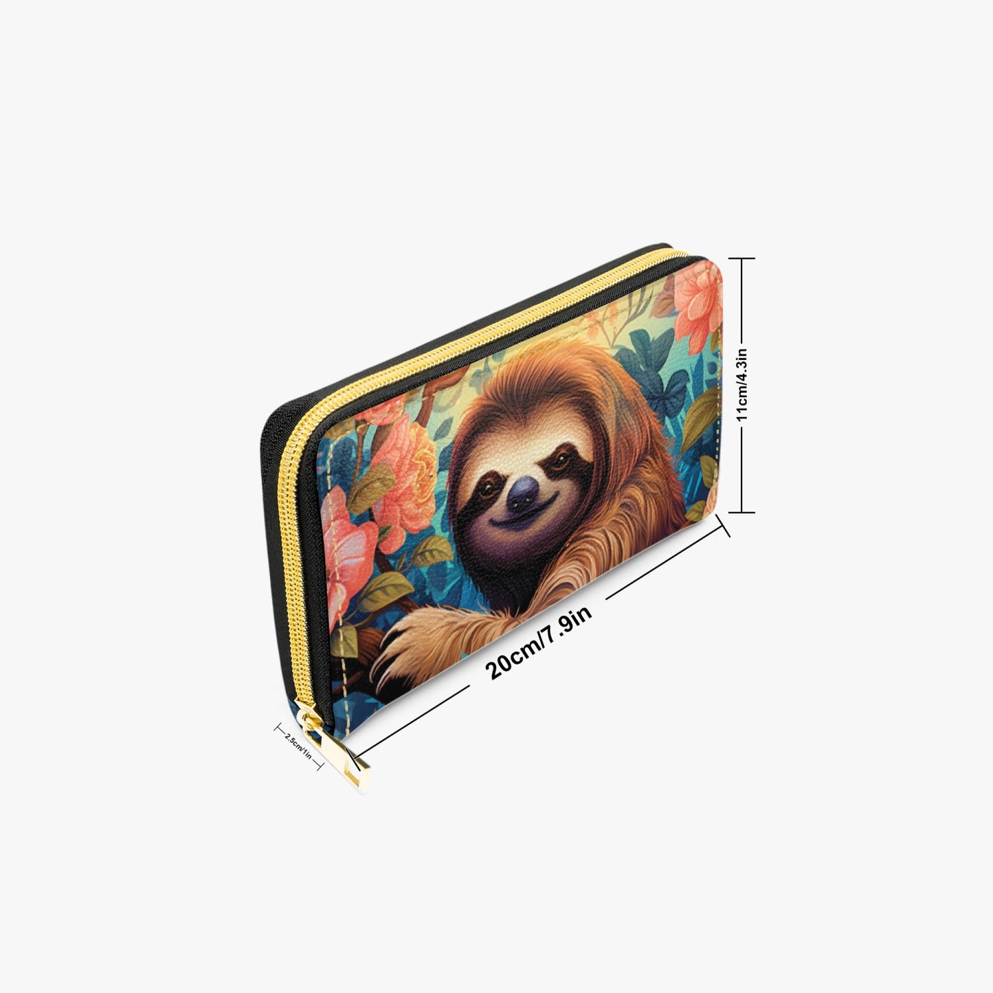 Long Type Zipper Purse - Sloth