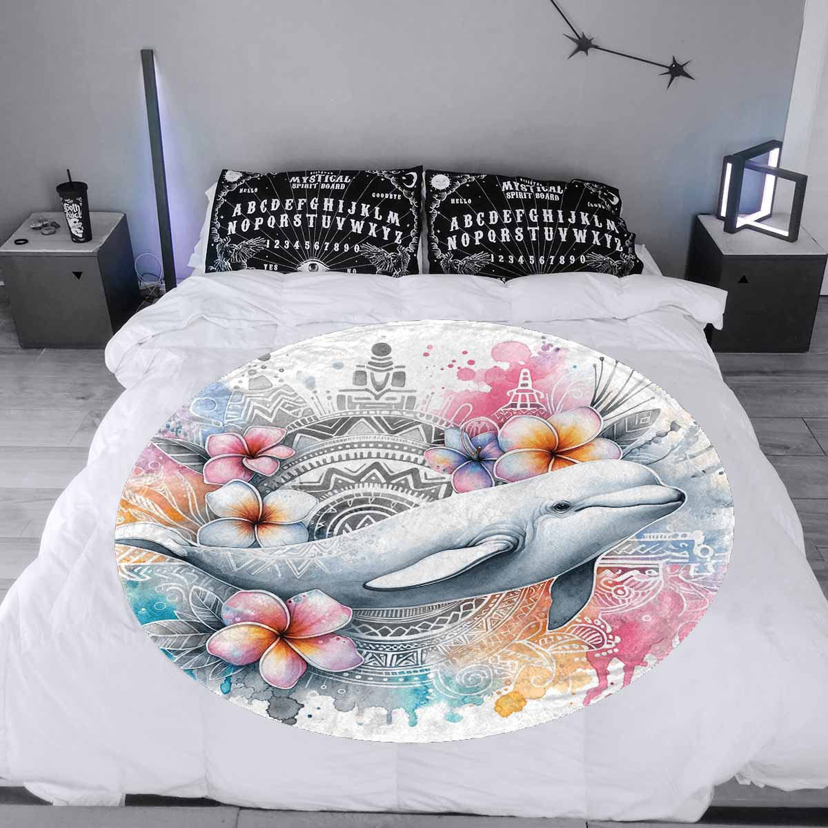 Sea_Animals_Dolphin_Awd351112  Circular Micro Fleece Blanket 60"
