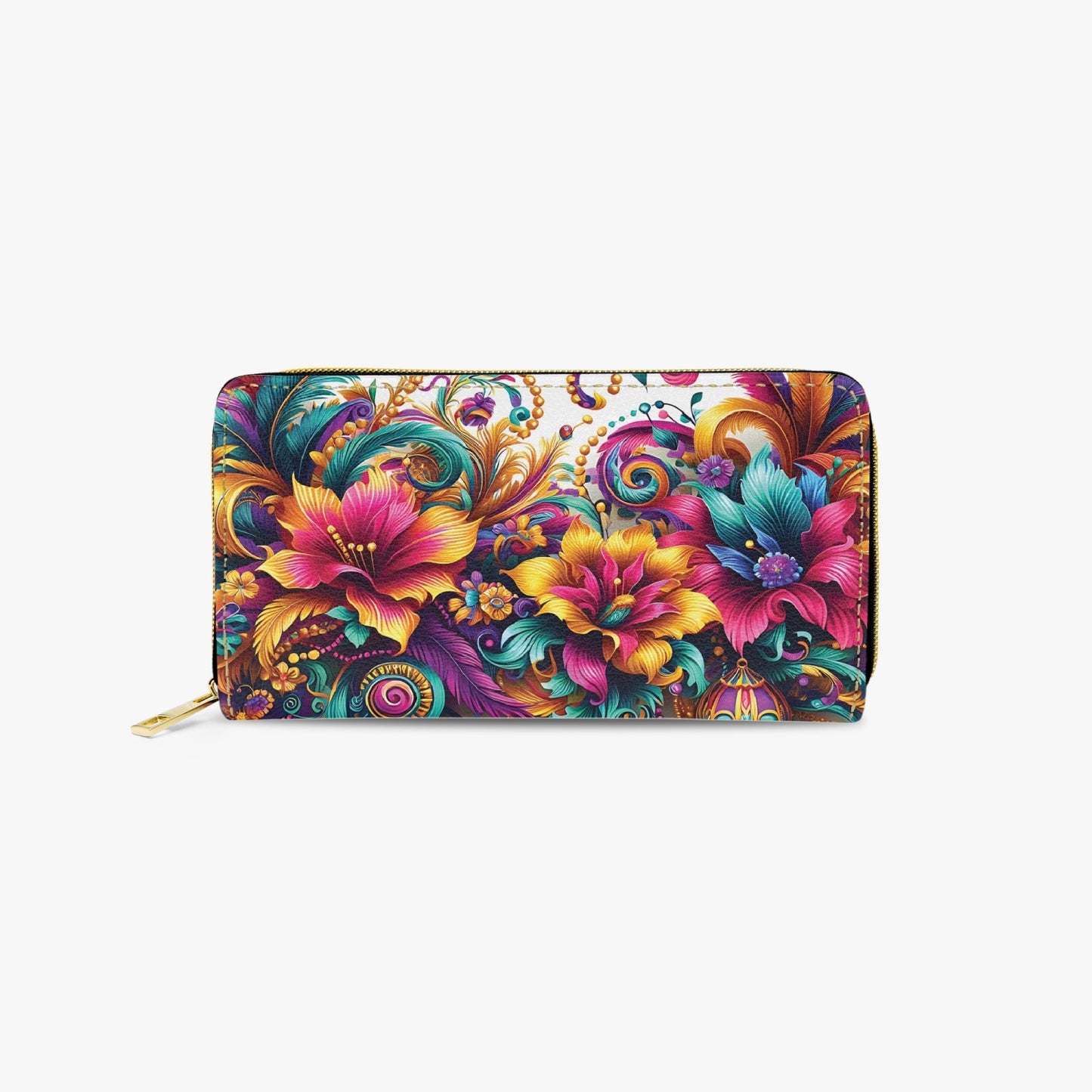 Long Type Zipper Purse - Floral