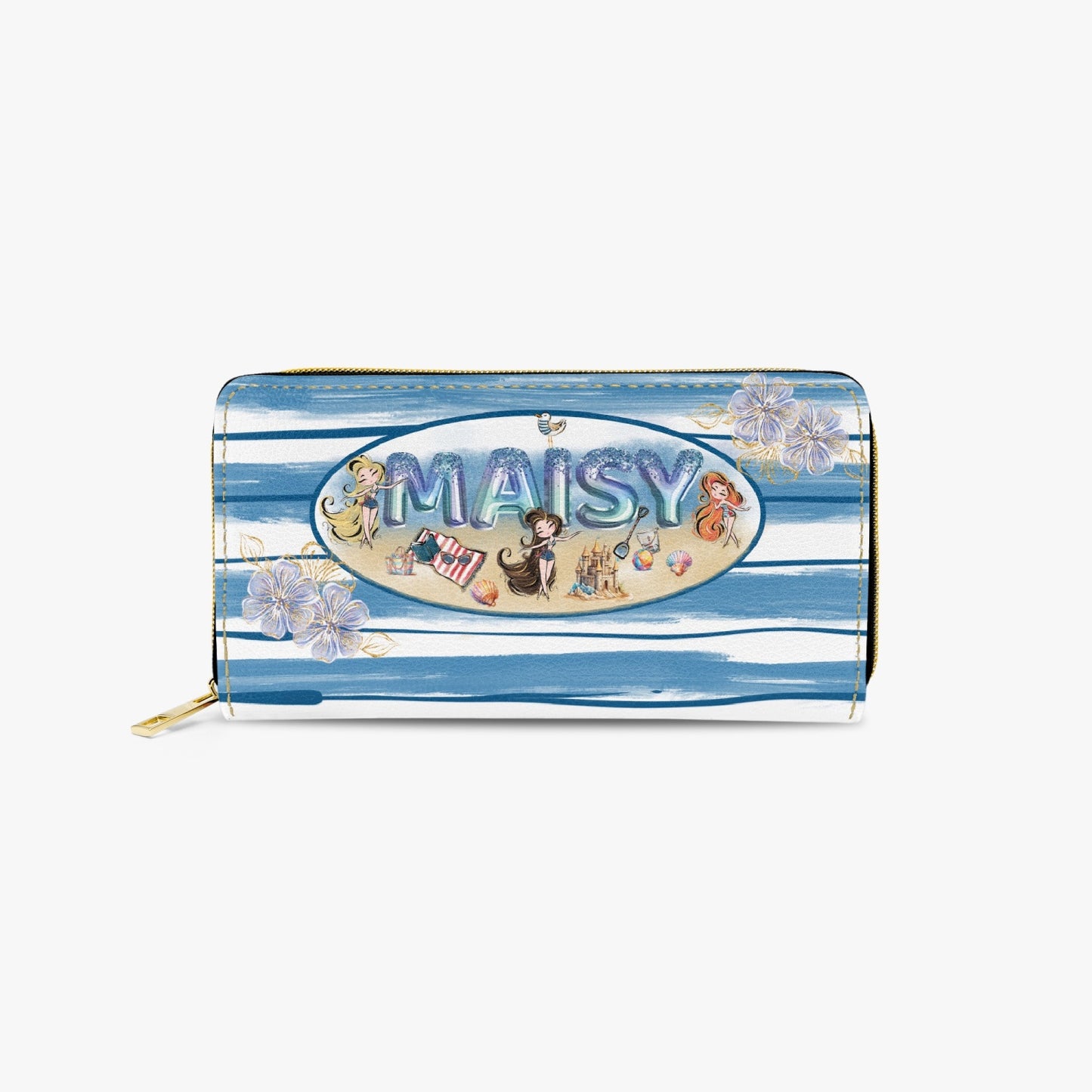 Long Type Zipper Purse, Beach Party, Personalised