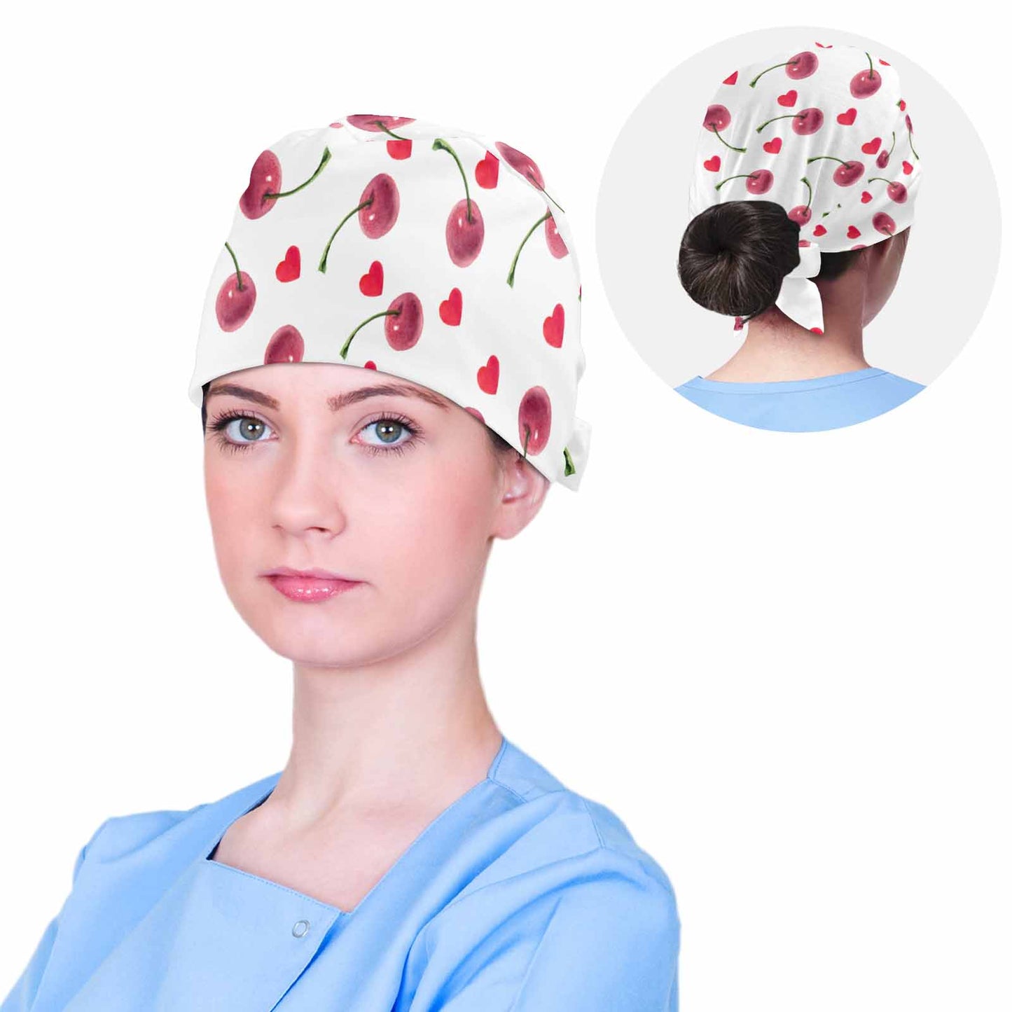 Nurse Scrub Cap Love Cherries  Scrub Cap