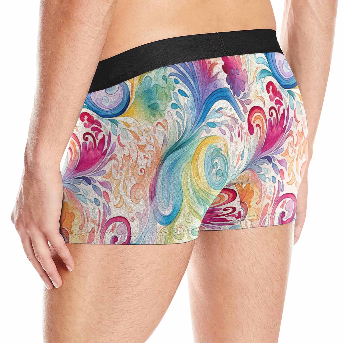 Pastel Rainbow Paisley AUS Men's Boxer Briefs (Made In AUS)