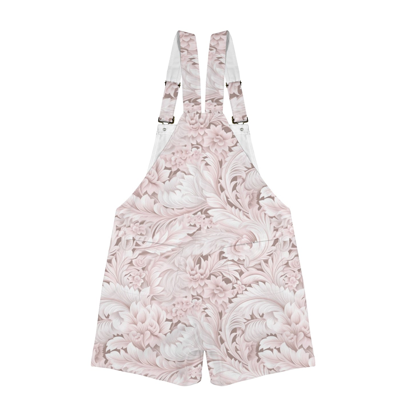 Pink Christmas Paisley Unisex Shorts Suspender Jumpsuit