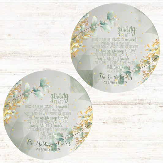 Eucalyptus The Giving Plate Set of 2 Plates, Design each Individually or have both the Same