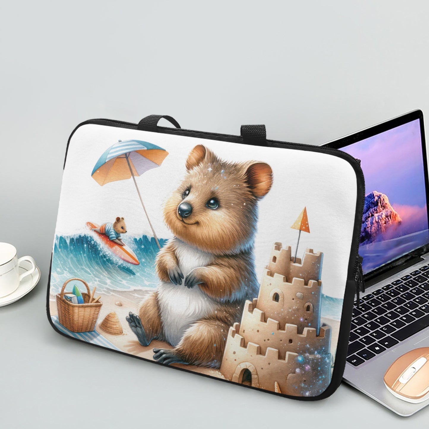 Laptop Sleeve with Handles - Australian Animals - Quokka