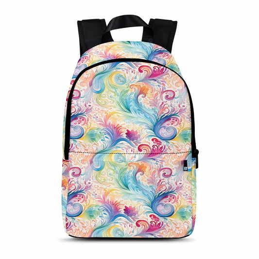 Pastel Rainbow Paisley  Adult Casual Backpack