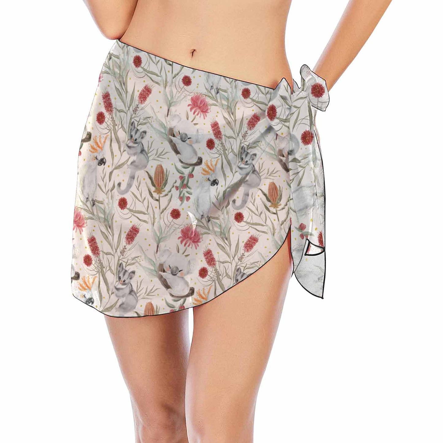 Australian Animals Koala Sugar Glider  Women's Beach Sarong Wrap