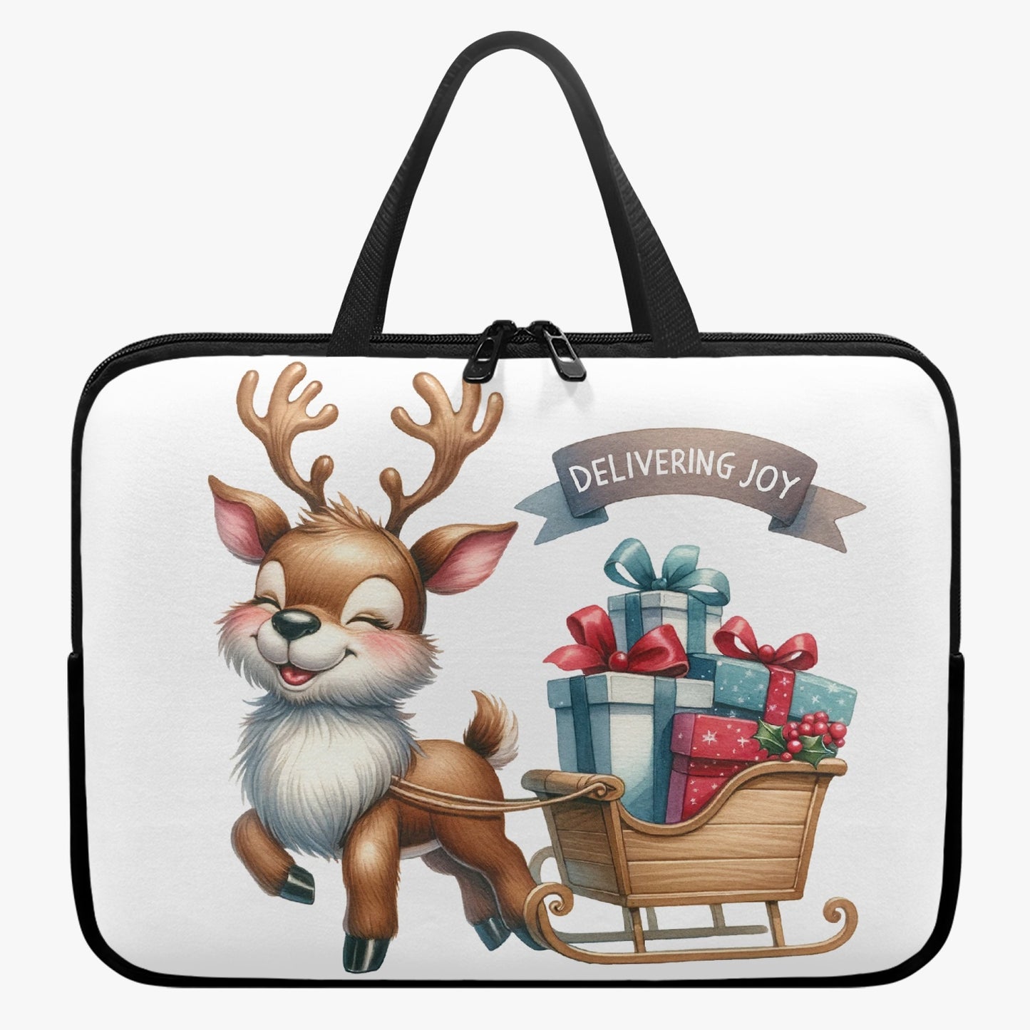 Laptop Sleeve with handles - Christmas, Reindeer