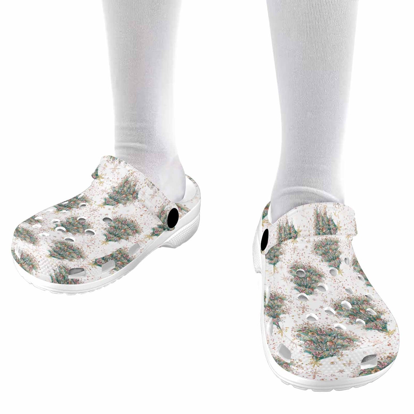 White Christmas 50  Custom Print Kids Clogs