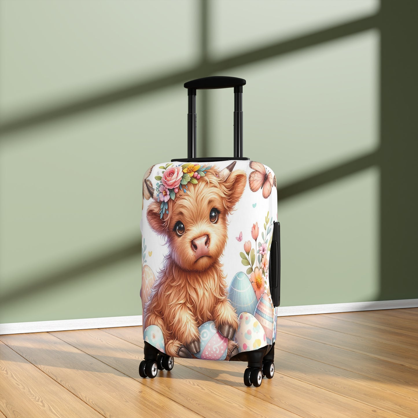 Luggage Cover, Easter, Highland Cow, awd-1061