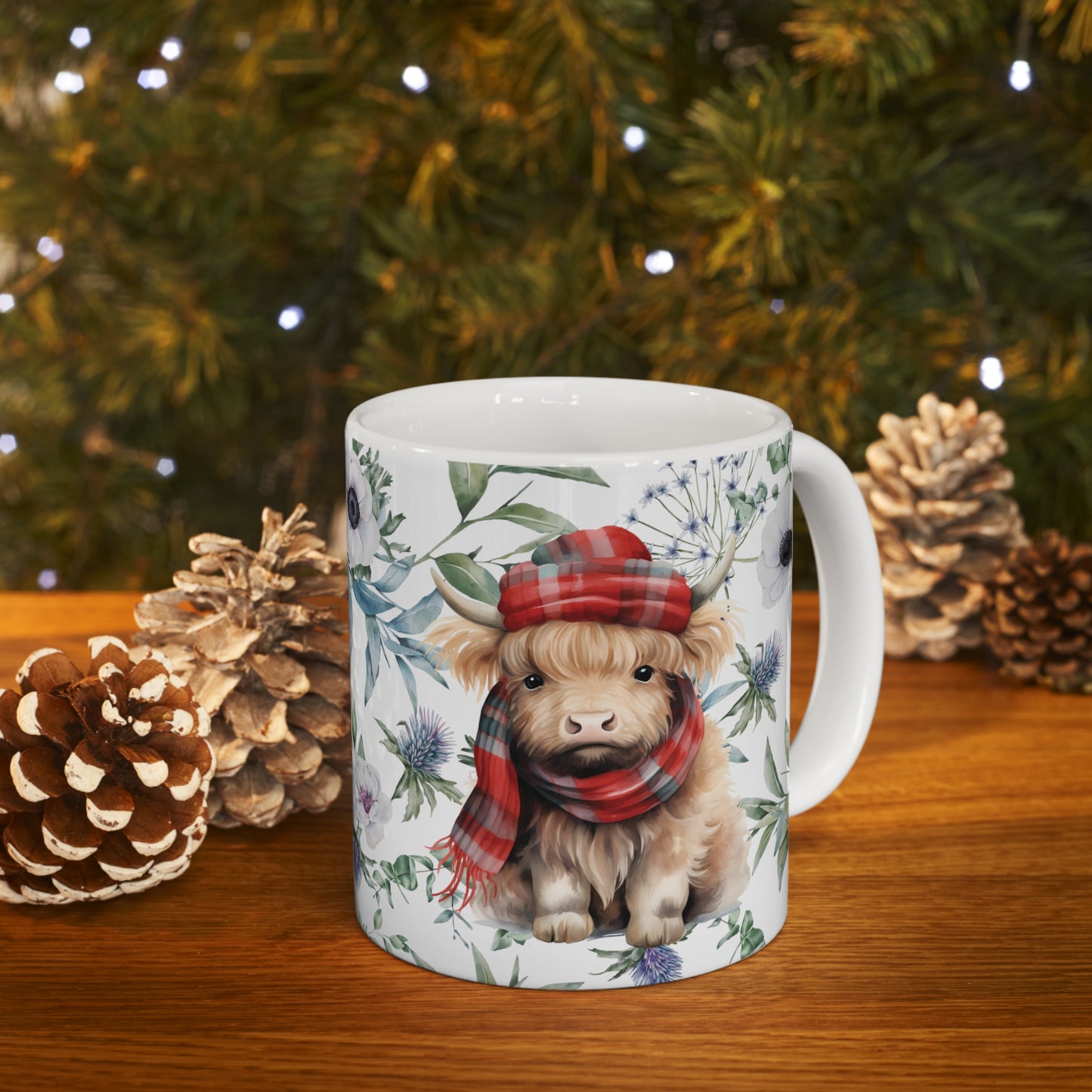 Personalised/Non Personalised Highland Cow, Ceramic Mug 11oz, Highland Cow Mug