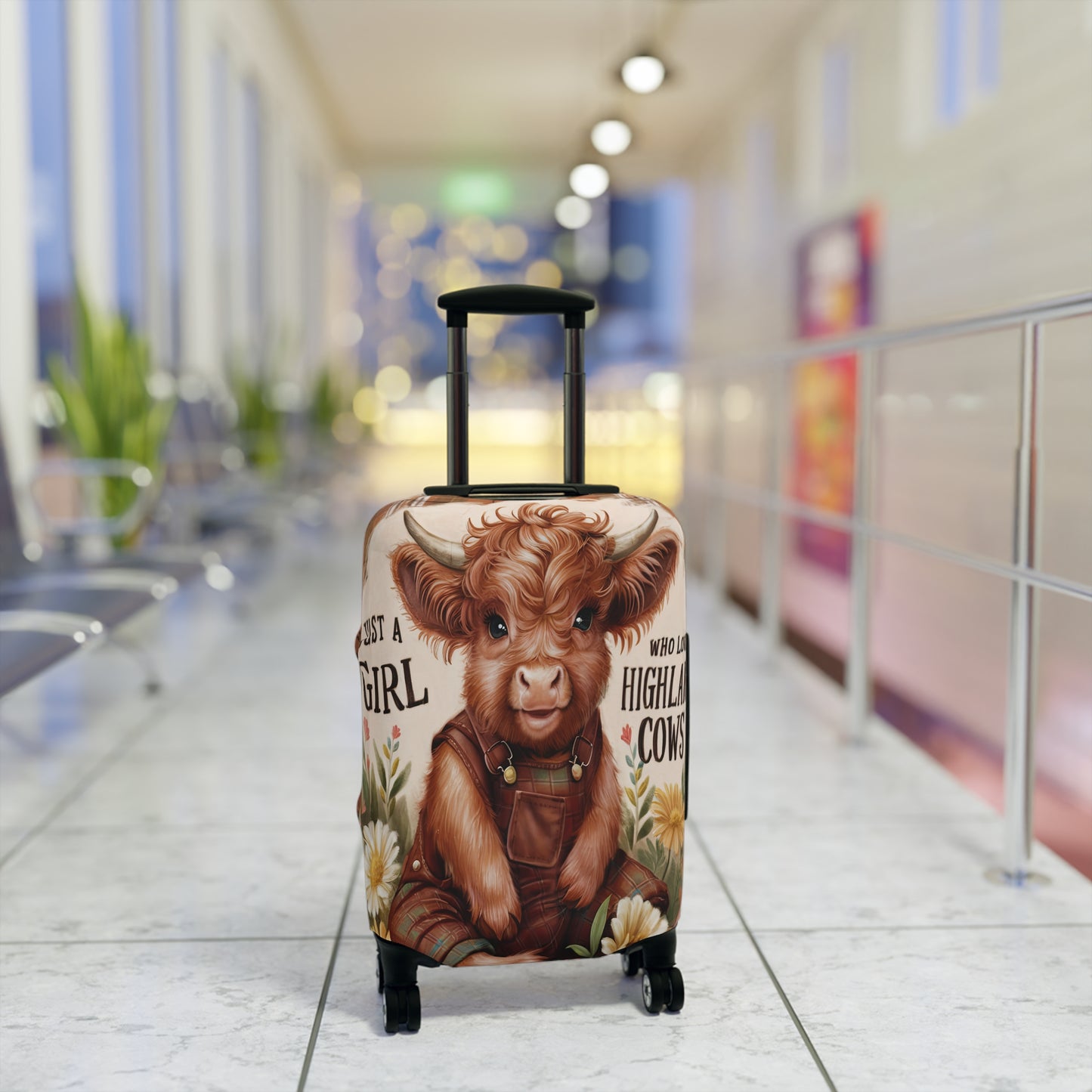 Luggage Cover, Just a Girl who Loves Highland Cows, awd-3093