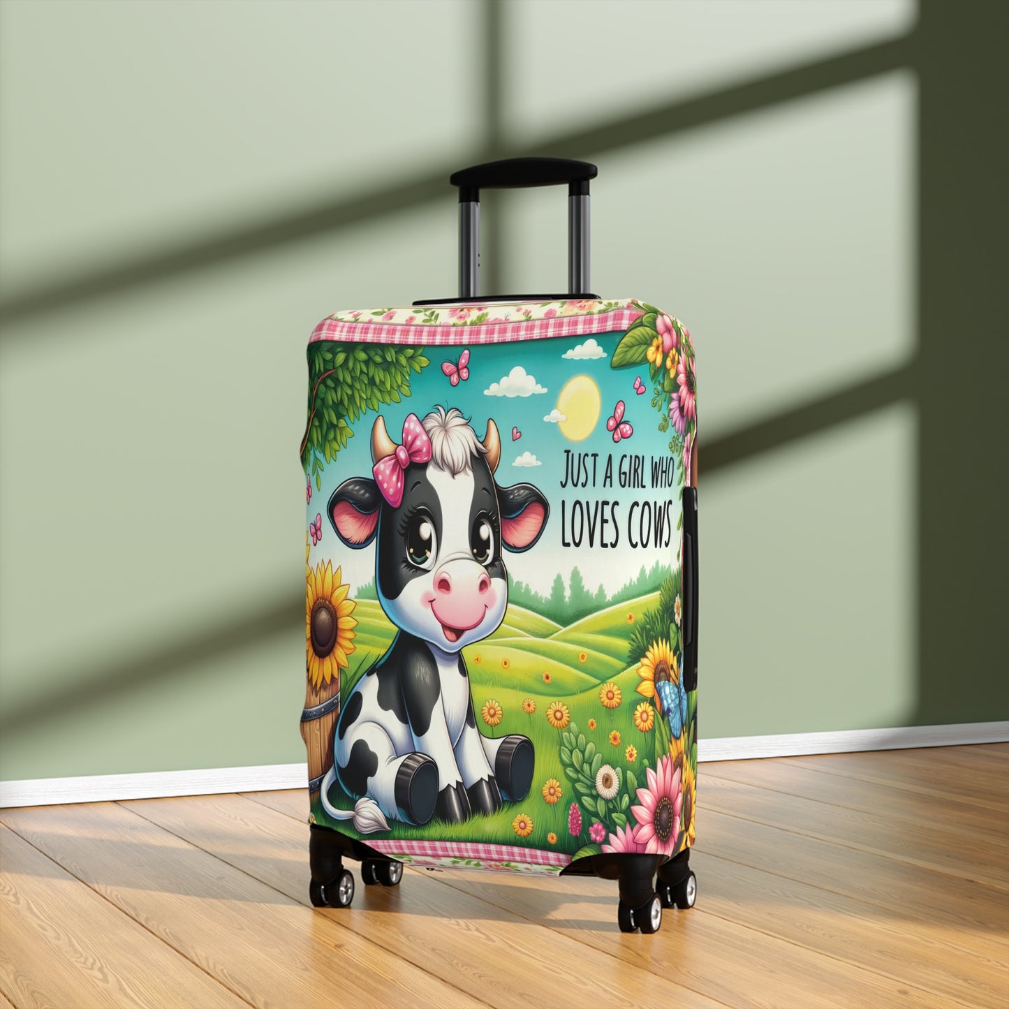 Luggage Cover, Just a Girl who Loves Cows, awd-1491