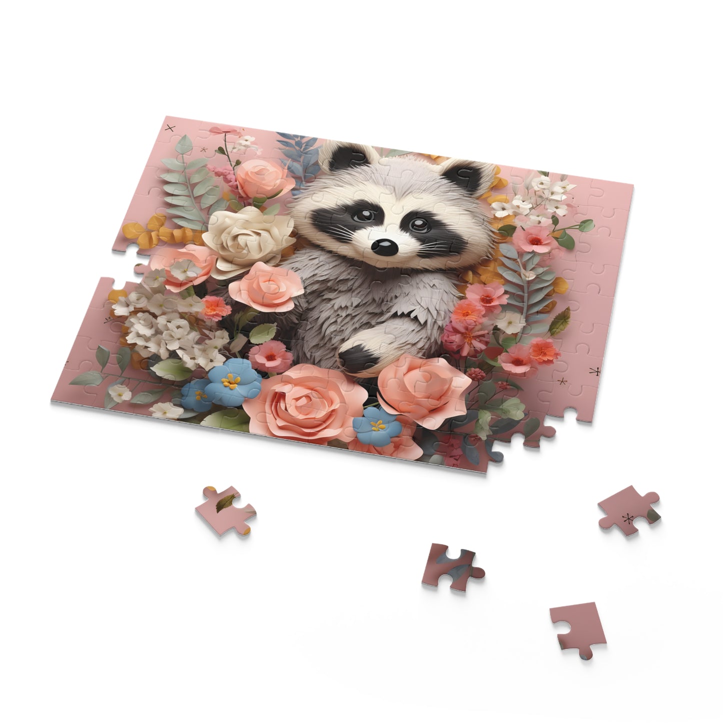 Personalised/Non-Personalised Puzzle, Racoon (120, 252, 500-Piece)