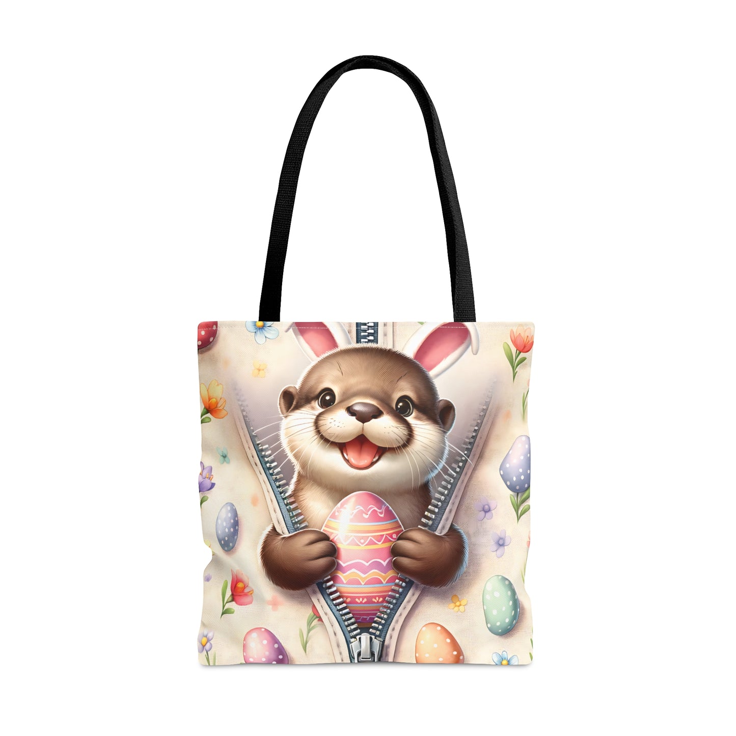 Tote Bag, Easter, Cute Otter with Bunny Ears, Personalised/Non-Personalised Tote bag