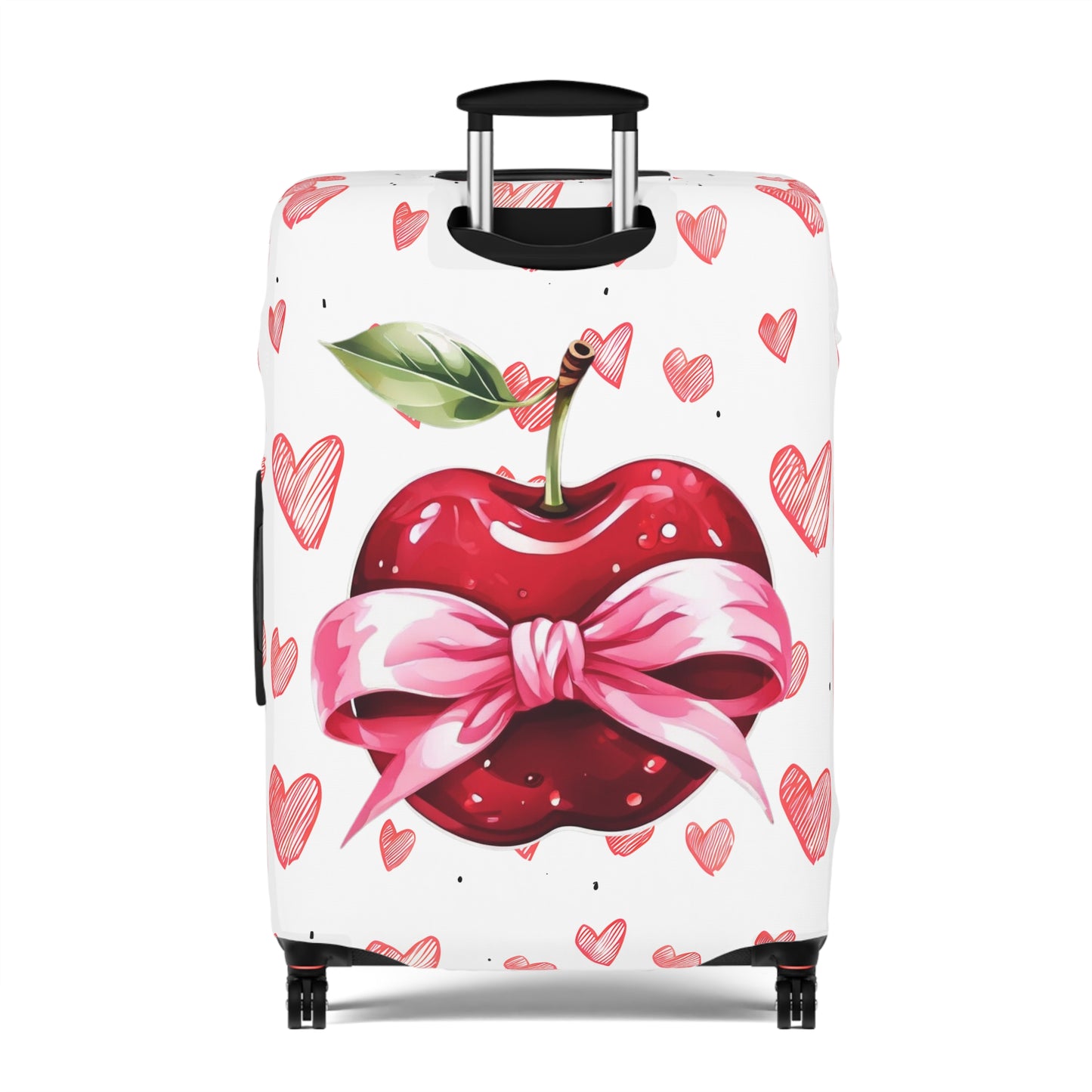 Luggage Cover, Rockabilly, Coquette, Hearts, Apple and Ribbon, awd-2524