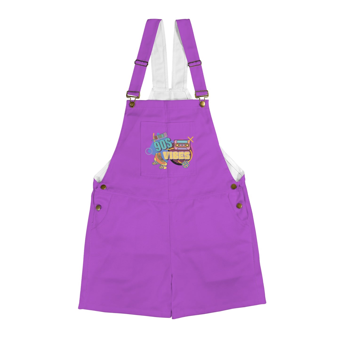 90's Vibes Amethyst Unisex Shorts Suspender Jumpsuit