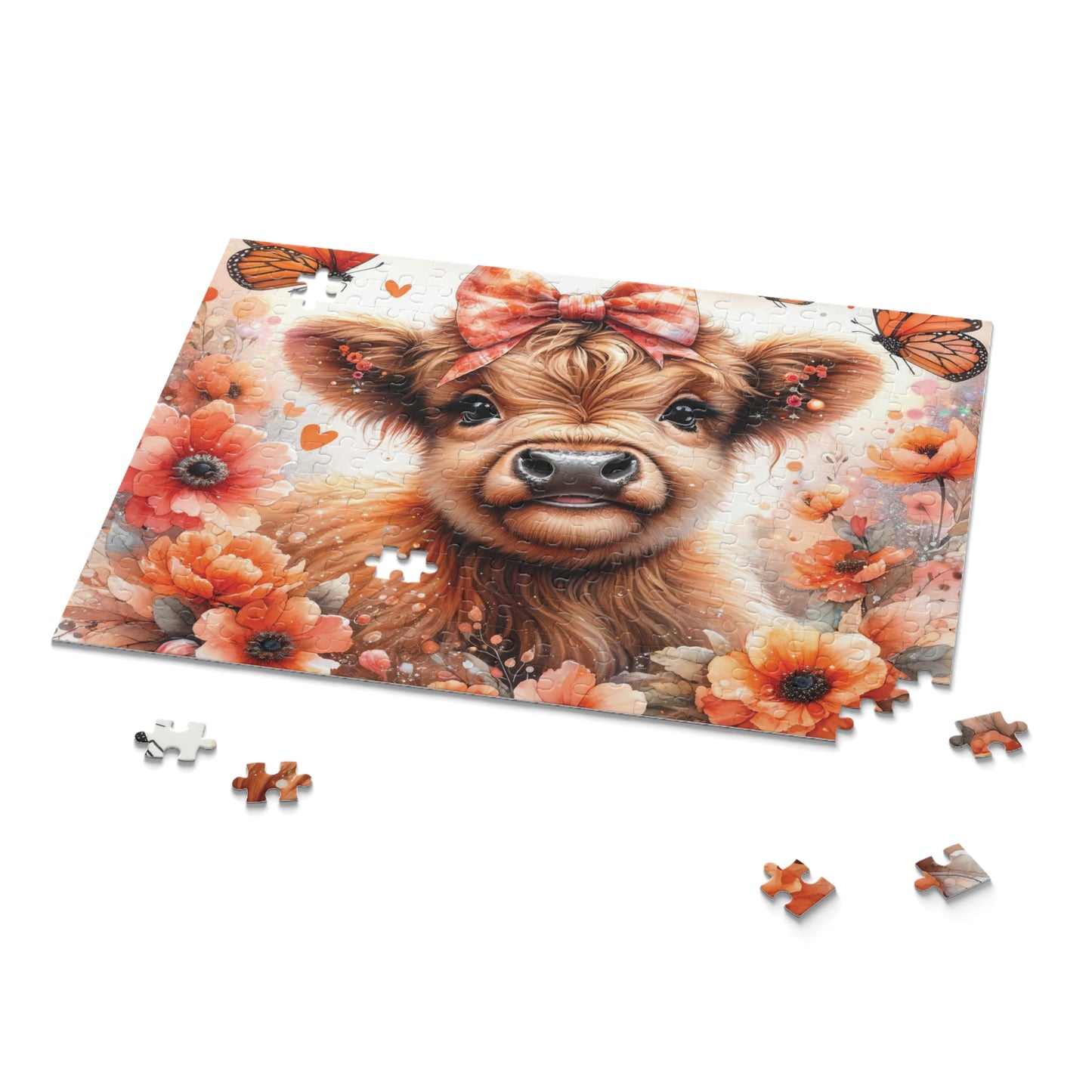 Personalised/Non-Personalised Puzzle, Highland Cow (120, 252, 500-Piece)