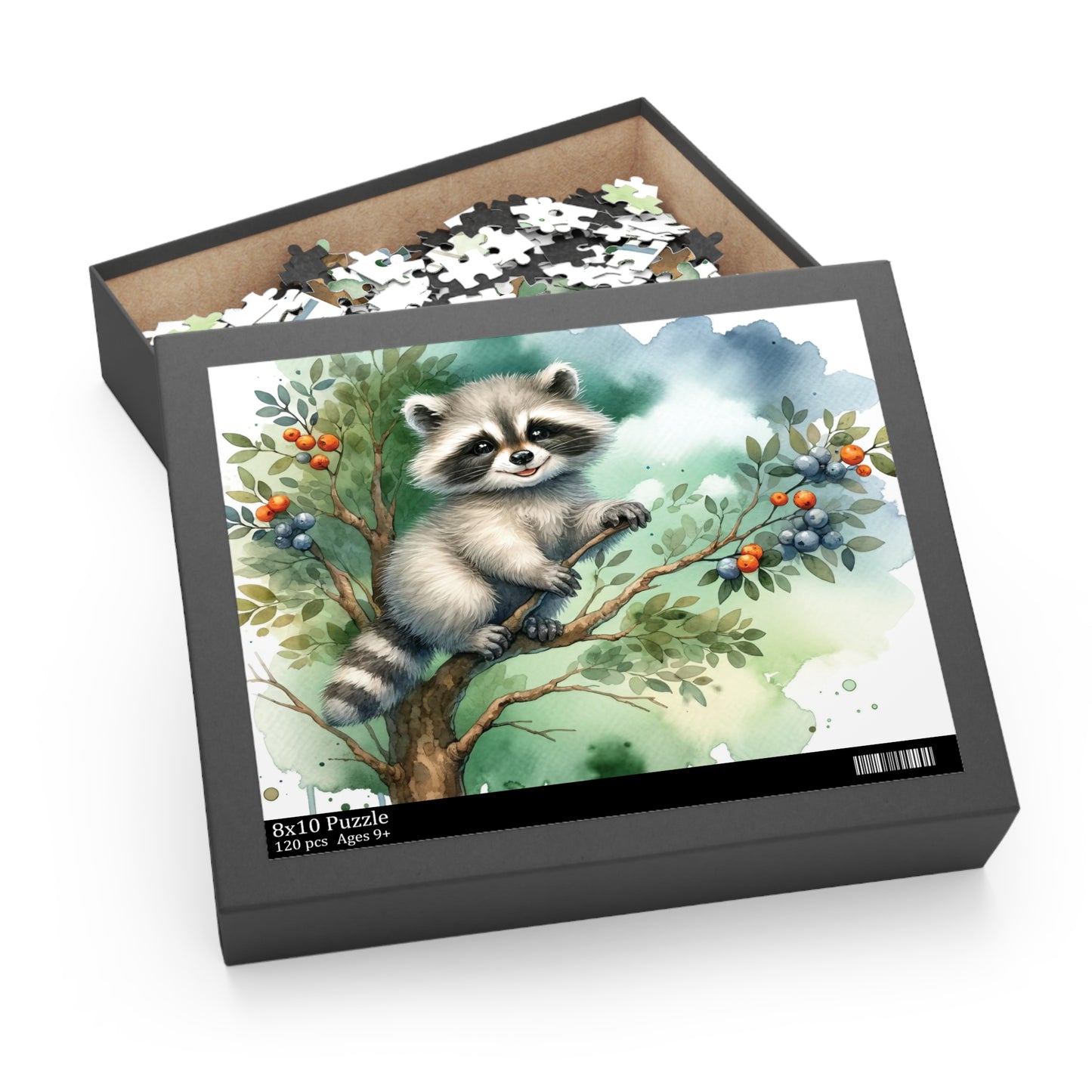 Personalised/Non-Personalised Puzzle, Racoon (120, 252, 500-Piece)